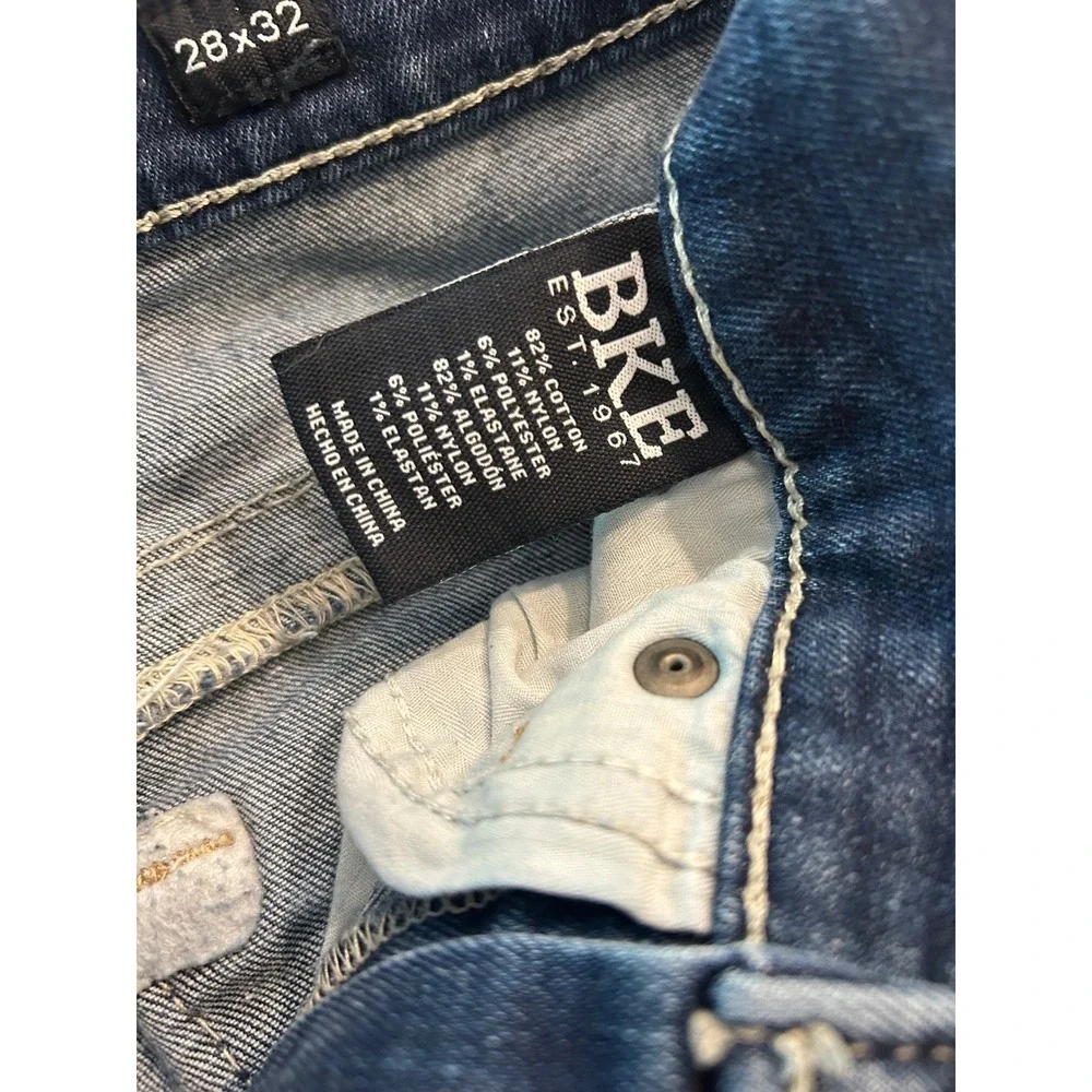 BKE Jake Straight Jeans Blue Medium Wash Stretch Denim Mens 28x32 Casual Pants